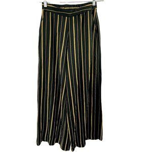 Shinesdar Women's Black & Yellow Wide Leg Pants